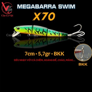 MỒI CÂU LURE CÁ CHẼM MEGABARRA SWIM X70, MỒI CHUYÊN CÂU CÁ CHẼM, MĂNG, CHÁO, HỒNG, NHEO, HOÀNG ĐẾ. CAUCAVIET