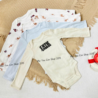 [12-24m] Body Chip TAY DÀI Cotton Mềm Mịn, Co Giãn, Thấm Hút Tốt Cho Bé 10-13kg - Hàng Xuất Dư