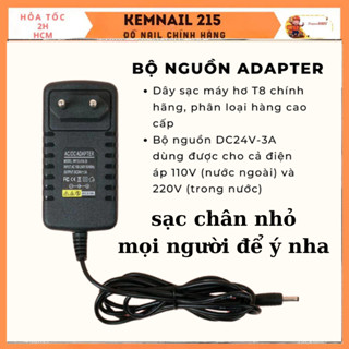 Cục sạc T8 dây sạc máy hơ gel T8- 72W SNRQI chính hãng dài 110cm kemnail215