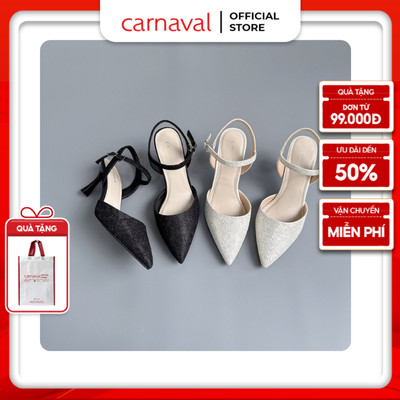 Giày Cao Gót Nữ Gót Nhọn 7cm Da Hoa Văn Carnaval Siêu Sang Trọng, Siêu Xinh - VS110