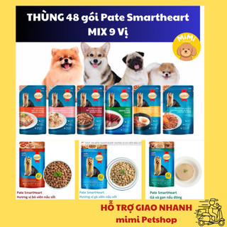   Thùng 48 gói  -Thùng sốt Pate SmartHeart cho chó con và chó lớn-bò gà vịt gan - Thùng 48 gói 