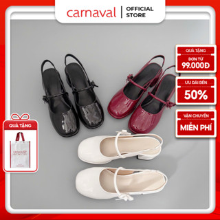 Giày Mary Jane Nữ Da Bóng Carnaval Gót Vuông Cao 5cm Phong Cách Tiểu Thư - VS116