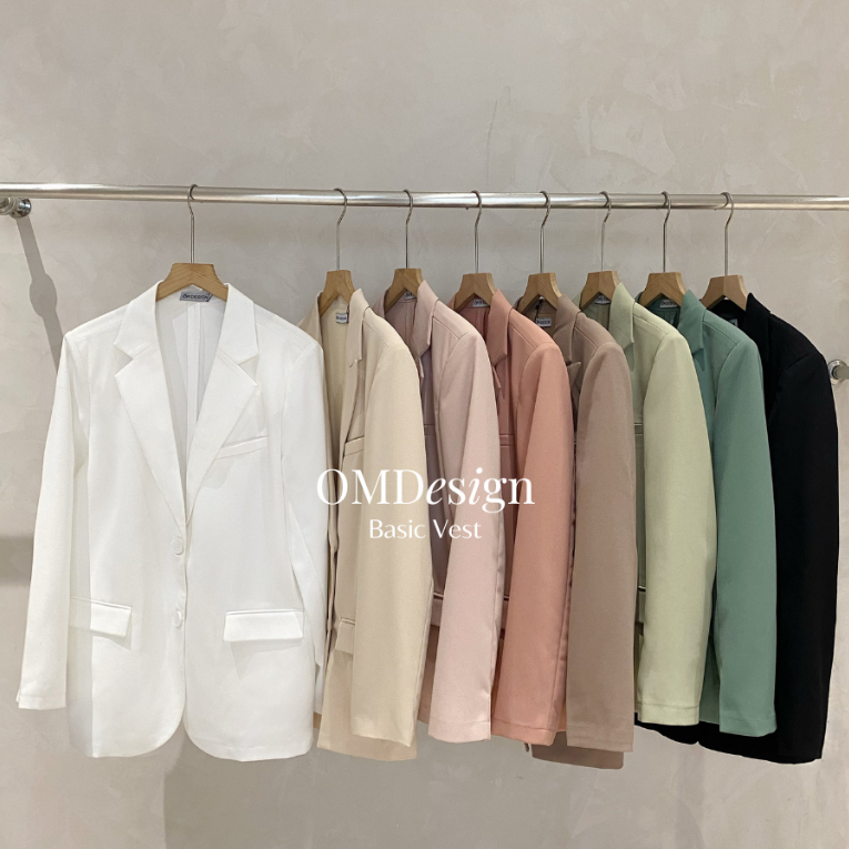 Áo vest basic form rộng có đệm vai (+15% phí sàn) - By OM Design