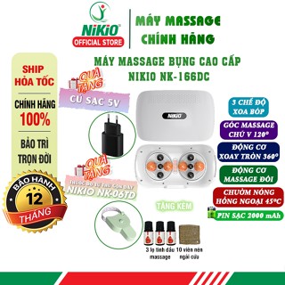 Đai massage giảm mỡ bụng Nikio NK-166DC pin sạc nhiệt sưởi - 10 bi chính hãng