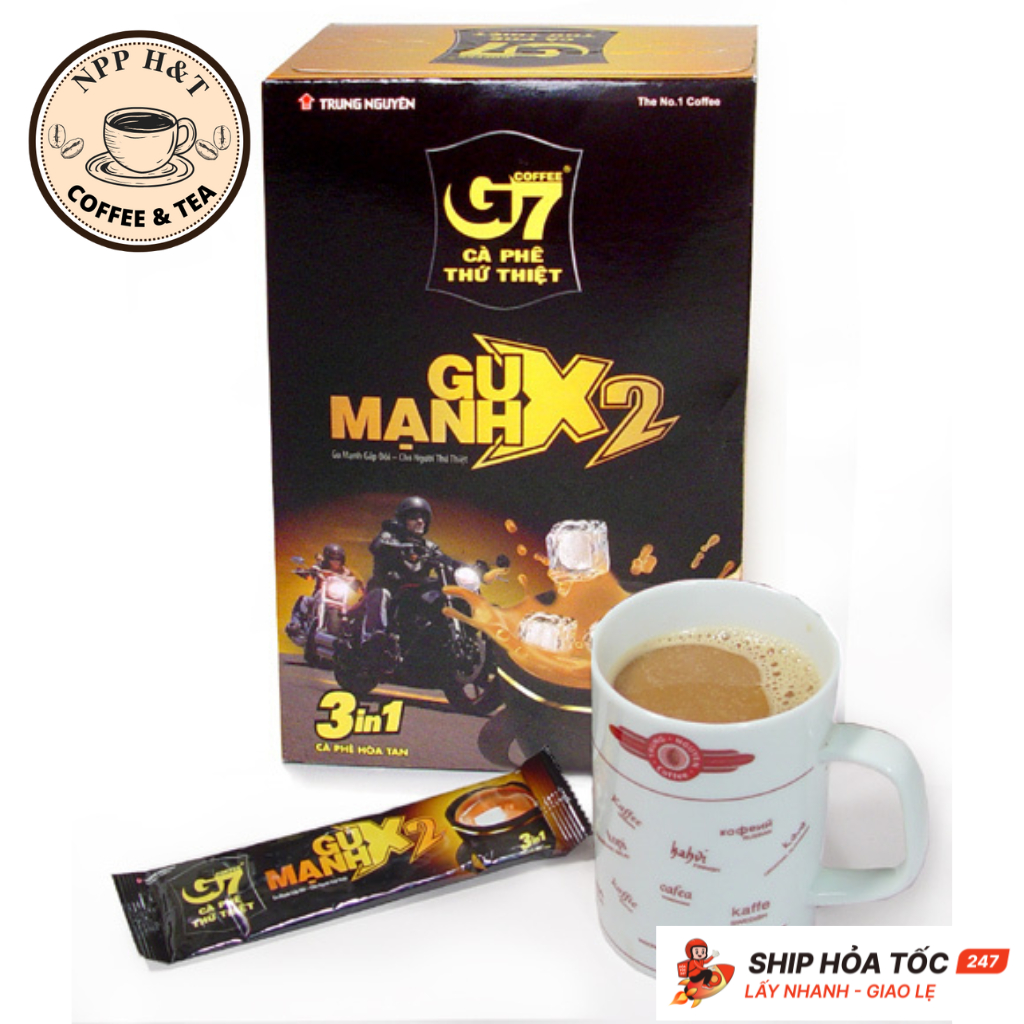 (Combo 10 Hộp ) Cà Phê Sữa Hòa Tan Trung Nguyên G7 X2 Gu mạnh 3in1- Hộp 12 Gói