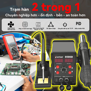 Trạm hàn khò Victool 8586D điện tử đa năng Máy khò nhiệt & mỏ hàn 2 trong 1 Dùng để sửa chữa điện thoại máy hàn mini