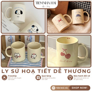 [Kèm Hộp+Thiệp] Ly Cốc Sứ In Nhiều Hình Dễ Thương, Phong Cách Hoạt Hình, Làm Quà Tặng - Tiệm Nhà Hải.