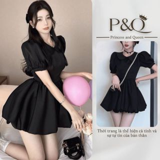 Đầm váy xòe chân váy ngắn tay phông có hai lớp có lớp lót có bigsize | P&Q vd30