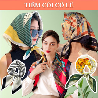   50 mẫu  Khăn lụa vuông size 70 đa năng cao cấp Bandana cho nàng tha hồ biến tấu-Tiệm Cói Cô Lê 
