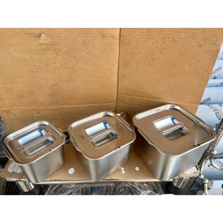 Bộ Khay Vuông Inox Nắp Khuyết