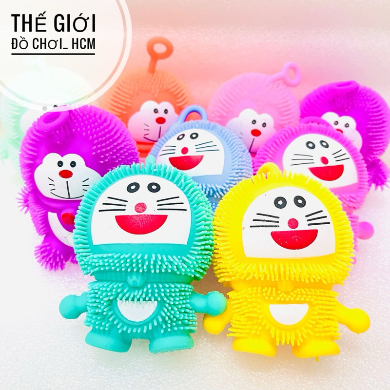 [CÓ ĐÈN - LOẠI LỚN] Đồ chơi xả stress, bóp bong bóng đàn hồi hình Đôrêmon, đồ chơi bóp tay bằng sili