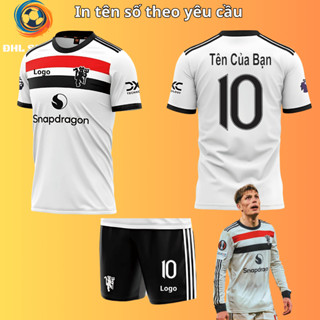 (Vải thun mè) Áo bóng đá CLB Mu trắng sân khách 2024/2025, áo bóng đá in tên số theo yêu cầu ĐHL SPORT