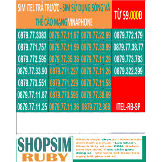 SIM ITEL ĐẸP TRẢ TRƯỚC – TÀI KHOẢN O Đ, NGHE GỌI, 4G, SỬ DỤNG TOÀN QUỐC – SIM SỬ DỤNG SÓNG VÀ THẺ CÀO VINAPHONE