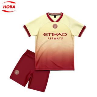 Quần áo bóng đá trẻ em, người lớn Manchester City Man City MC kem đỏ 2025 vải thun lạnh TESV