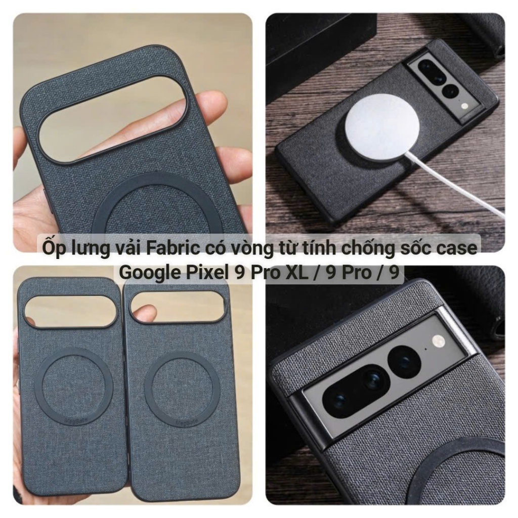 Ốp lưng vải Fabric có vòng từ tính chống sốc case Google Pixel 10 Pro XL / 10 Pro / 10 / 9 Pro XL