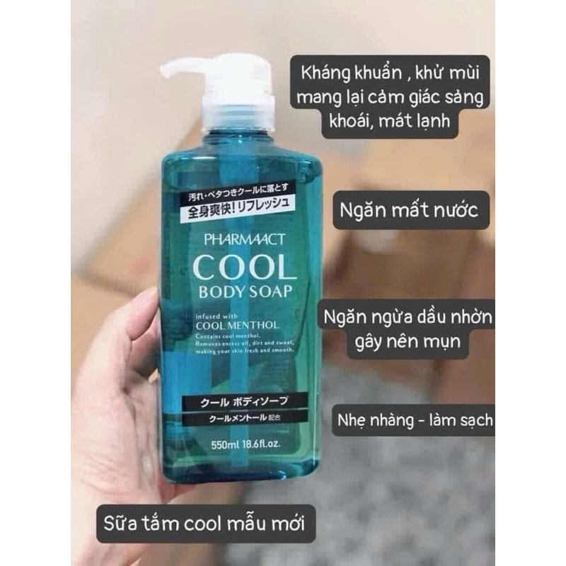 SỮA TẮM NAM COOL BODY SOAP PHARMAACT