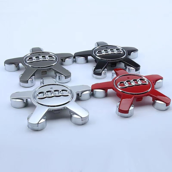 Logo mâm xe Audi, Chụp mâm xe Audi, Logo chụp Lazang xe Audi. (Loại 135mm, màu đen, bạc và ghi). Aud