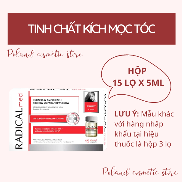 [Hộp 15 lọ] Tinh chất mọc tóc Radical Med  Anti Hair Loss Ampoule Treatment nuôi dưỡng tóc chắc khoẻ, ngăn ngừa rụng tóc