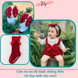 Set Body Bé Gái Sơ Sinh VY DESIGN. Body Tết Cho Bé 0- 2 Tuổi, Kèm Phụ Kiện, Đầm Công Chúa Sơ Sinh, Váy Đầy Tháng