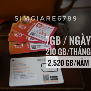 Sim vietnamobile data 4g vào mạng 1 năm miễn phí 12 tháng 7GB/ngày 210gb/tháng giá rẻ