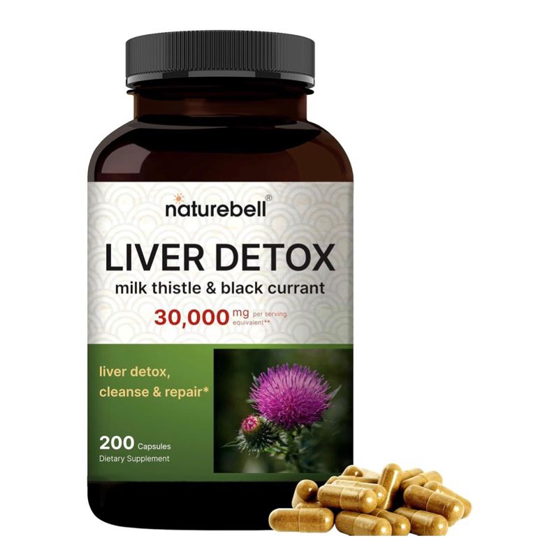 Liver Detox Support with Milk Thistle Naturebell 30,000mg 200v- Viên giải độc gan liều cao USA