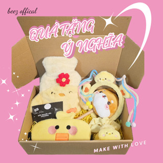 Quà Tặng Ý Nghĩa Túi Chườm Đau Bụng Kinh 500ml Hình Thú Kèm Hộp Quà và Túi Giấy Set Quà Tặng Bạn Gái