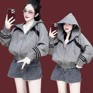 Áo khoác nữ đẹp thun cotton PCgen Nhật cao cấp, vải dày đanh mát, có 2 túi trong, nón to, freesize dưới 63kg (GEN5)