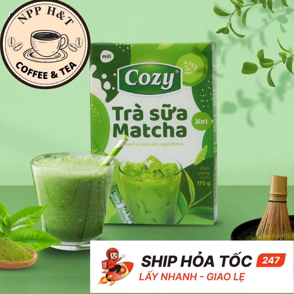 (Combo) COZY TRÀ SỮA MATCHA 3 TRONG 1 ( 17G X 10 TÚI )