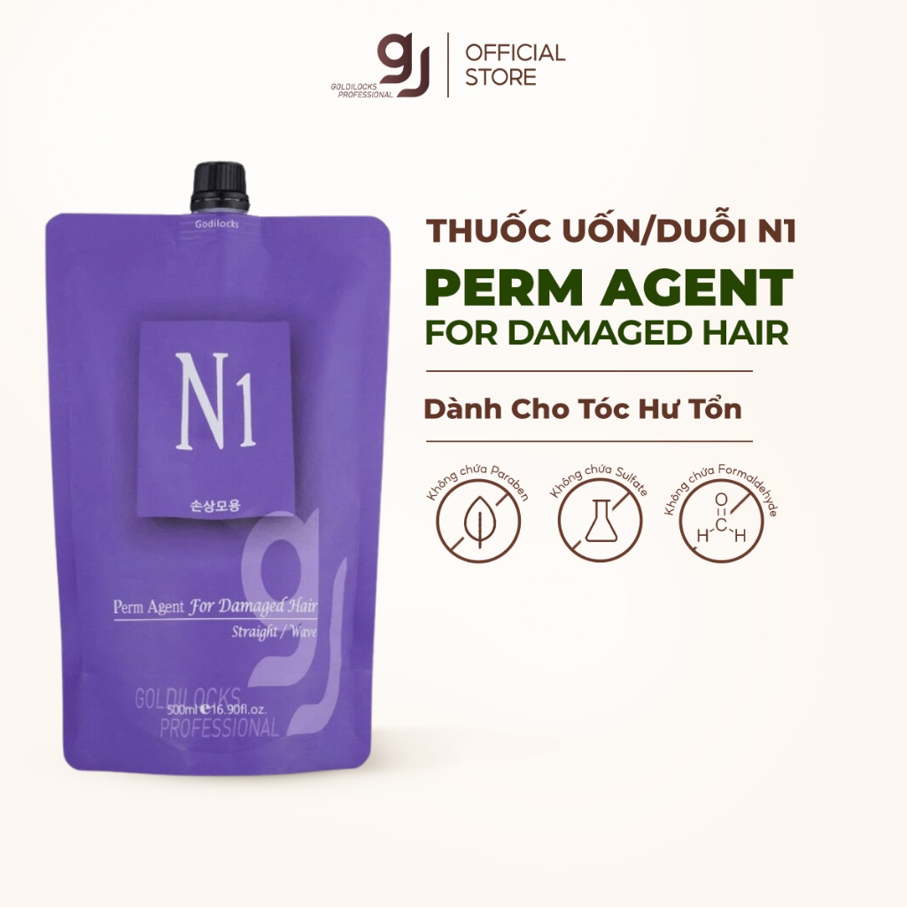 Sản phẩm uốn/duỗi N1 dành cho tóc hư tổn Perm Agent For Damaged Hair 500ml | Goldilocks