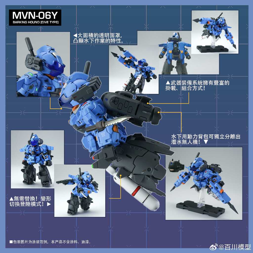 Mô hình lắp ráp cơ khí chiến đấu Baichuan Model Canned Squad Unit Second Strike:Barking Hound Amphib