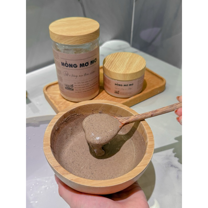 COMBO BỘT Ủ DƯỠNG TRẮNG MỊN THIÊN NHIÊN HỒNG MƠ MƠ an toàn cho mọi làn da, cấp ẩm, dưỡng mịn, căng bóng da