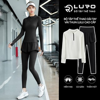 Bộ tập gym, yoga nữ [Louro S6D] bộ đồ thể thao dài, tập pickleball, zumba, đạp xe, chạy bộ, leo núi