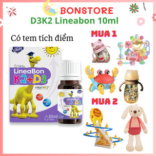   Mẫu mới date 2027  D3K2 Lineabon bổsung vitamind3 cho trẻ sơ sinh giúp hấp thụ canxi giảm còi xương tăng chiều cao 