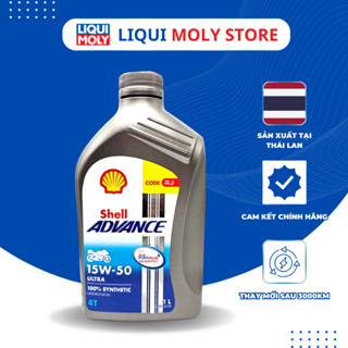  Nhớt tổng hợp cao cấp Shell Advance Ultra 15W50 dành cho moto xe côn tay sản xuất tại Thái Lan 