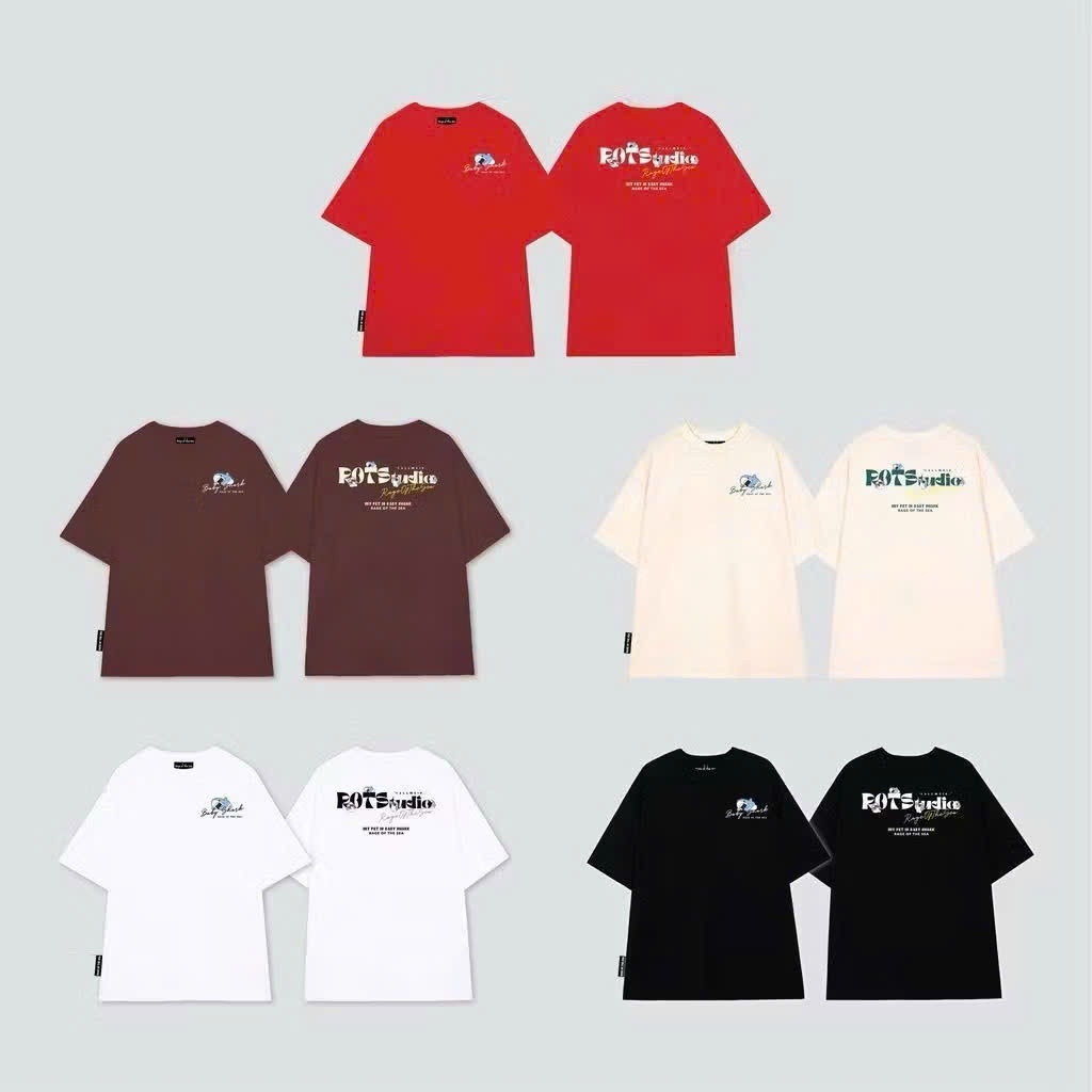 ÁO THUN/T-SHIRT TAY LỠ UNISEX NAM NỮ FORM ÂU CỔ TRÒN LOCALBRAND RAGE OF THE SEA( ROTS STUDIO) - "MY PET ĐN” | BigBuy360 - bigbuy360.vn