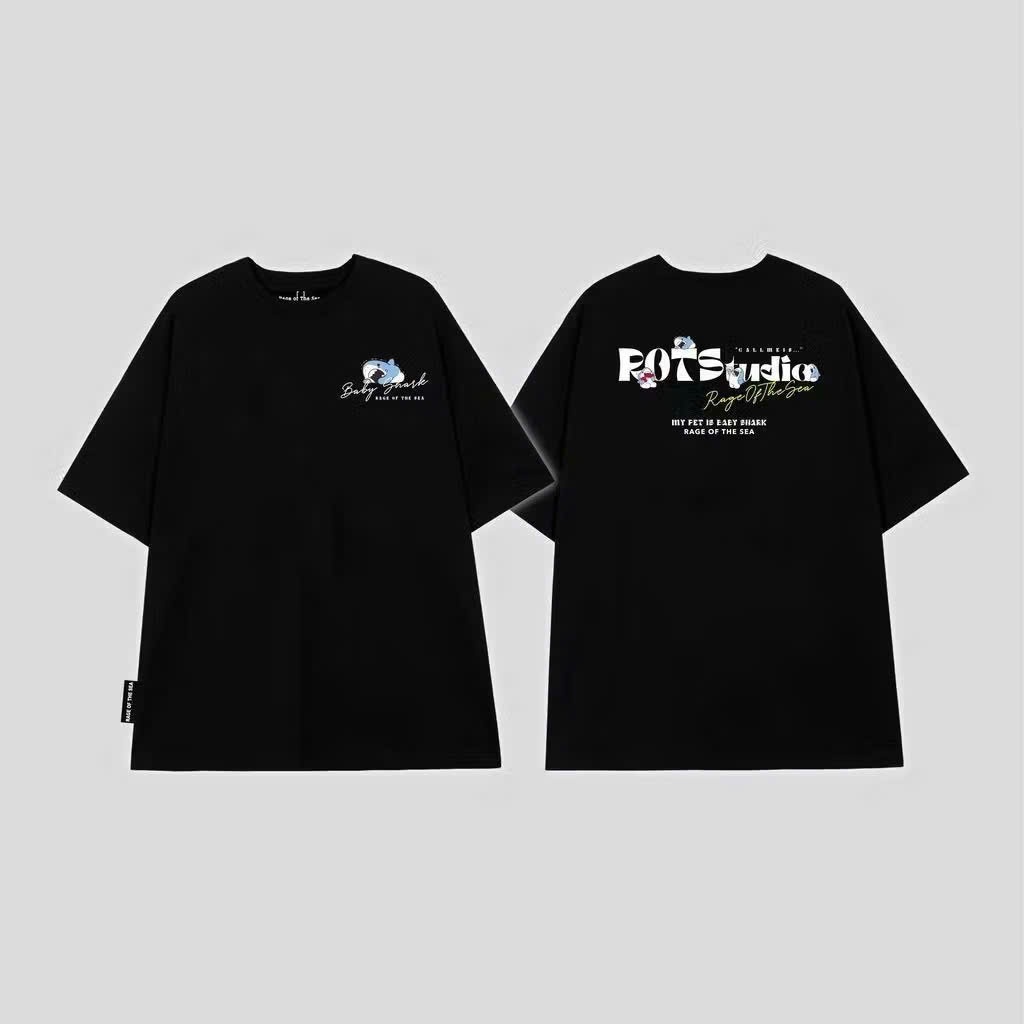 ÁO THUN/T-SHIRT TAY LỠ UNISEX NAM NỮ FORM ÂU CỔ TRÒN LOCALBRAND RAGE OF THE SEA( ROTS STUDIO) - "MY PET ĐN” | BigBuy360 - bigbuy360.vn