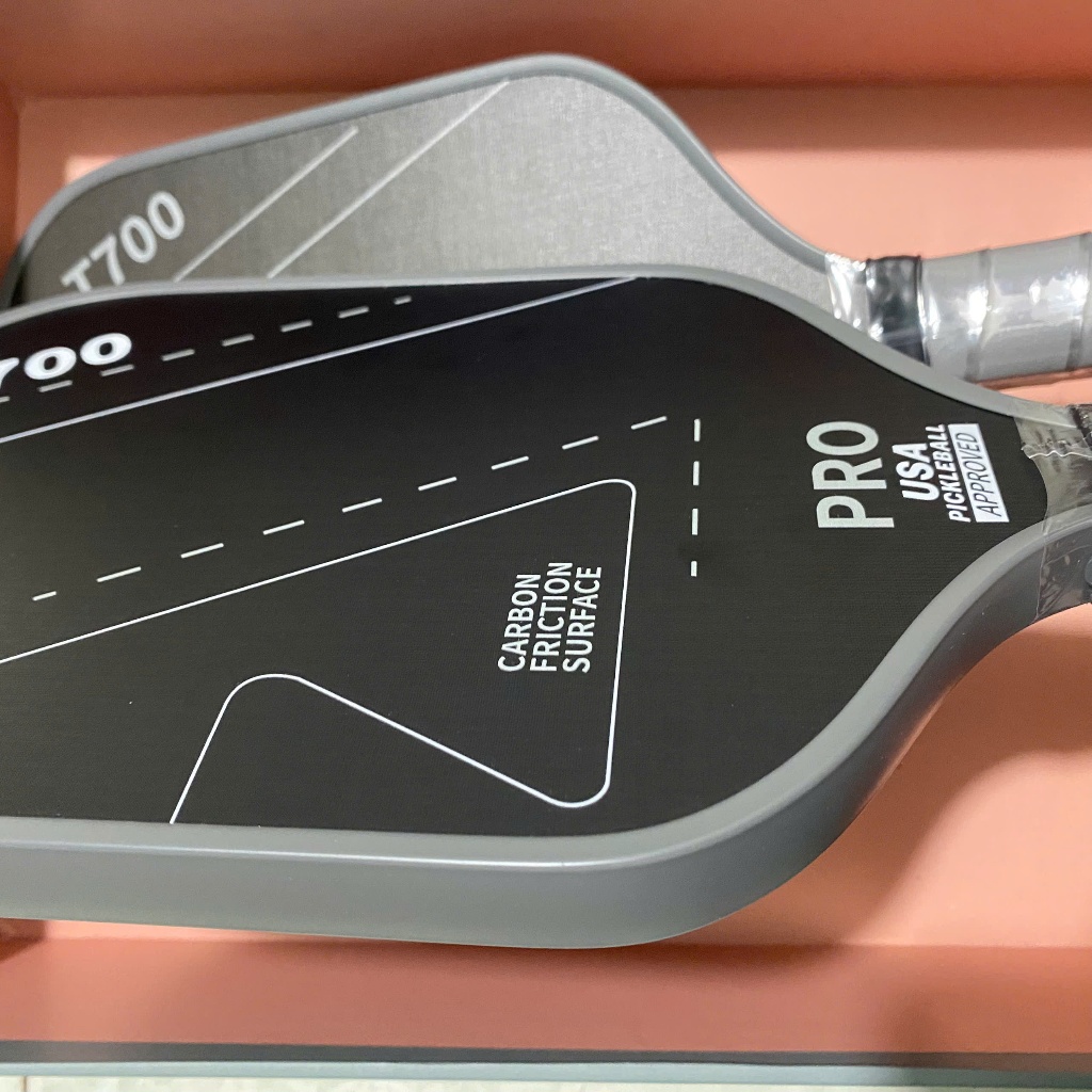 Vợt Pickleball T700 Pro carbon chính hãng mặt nhám màu đen