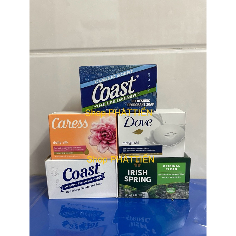 Xà bông cục Coast, Irish, Dove, Caress