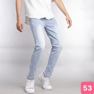 Quần jean nam màu xanh nhạt không rách gối chất bò cao cấp co dãn 4 chiều cực đẹp, quần rin nam HAVADO 2J nhiều mẫu mới