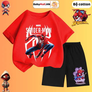  Bộ quần áo hình Người Nhện Spiderman cho bé trai BABYMALL set đồ bộ thun cho bé chất cotton mềm mịn 