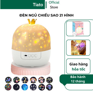Đèn chiếu sao vương miện, máy chiếu phòng ngủ trẻ em đa dạng màu sắc đi kèm 21 hình chiếu TIATOSTORE