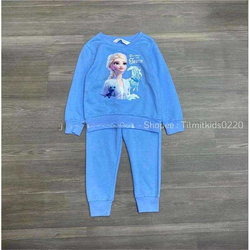 Bộ nỉ da cá bé gái Elsa 2-10y