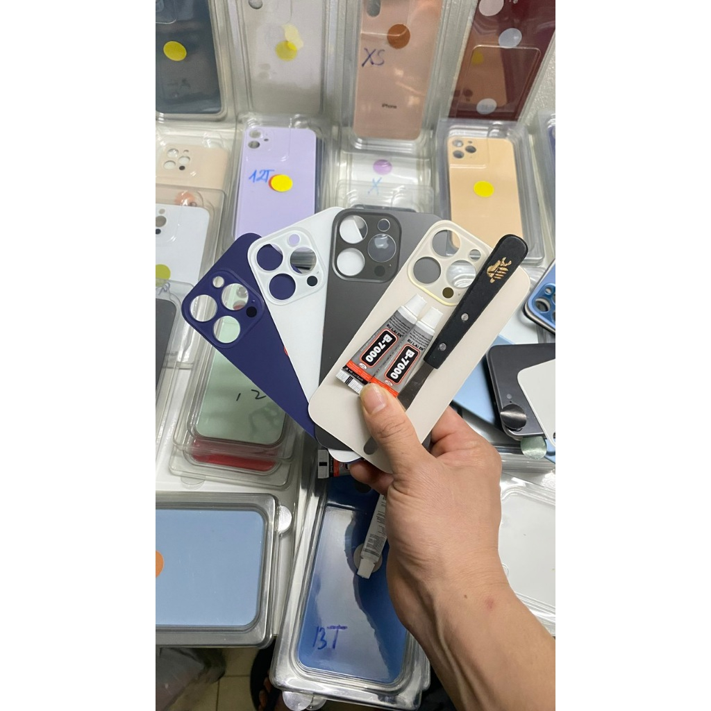 kính lưng 14 thường 14p.ro/ 14p.romax tặng kèm 2 keo + cạy kính