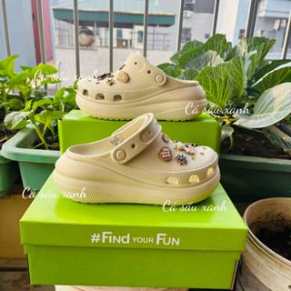  Dép Cross Đế Cao 7CM | Cross Crush Nữ siêu êm - Tặng kèm 12 hình gắn tăng chiều cao đi siêu êm 