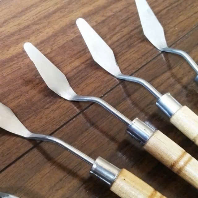 Bay pha màu acrylic, bay lấy màu, bay trộn màu cán nâu loại tốt [HỌA PHẨM GÒ VẤP]