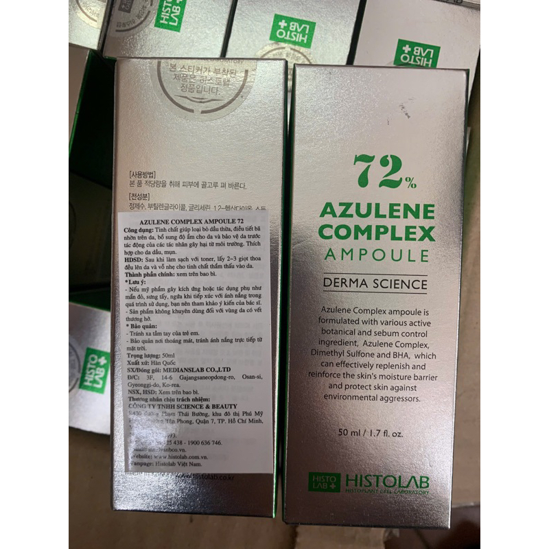 TINH CHẤT GIẢM MỤN - AZULENE COMPLEX AMPOULE 72% 50ml