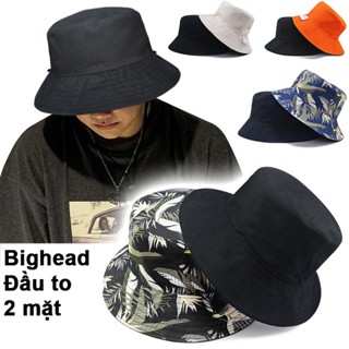 Mũ bucket 2 mặt, nón tai bèo rộng vành big size cỡ lớn cho nam đầu to (chu vi 60-65cm)