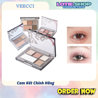  Bảng Phấn Mắt VEECCI Năm Màu Ánh Ngọc Trai Lấp Lánh tone đất Cao Cấp 