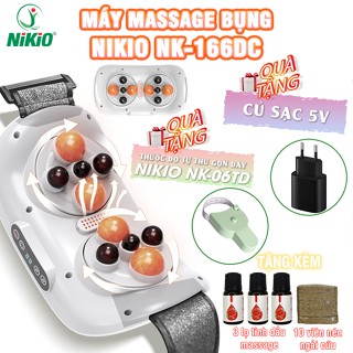 Máy matxa bụng giảm mỡ Nikio NK-166DC - Công nghệ xoa bóp kết hợp nhiệt sưởi, Pin sạc tiện lợi