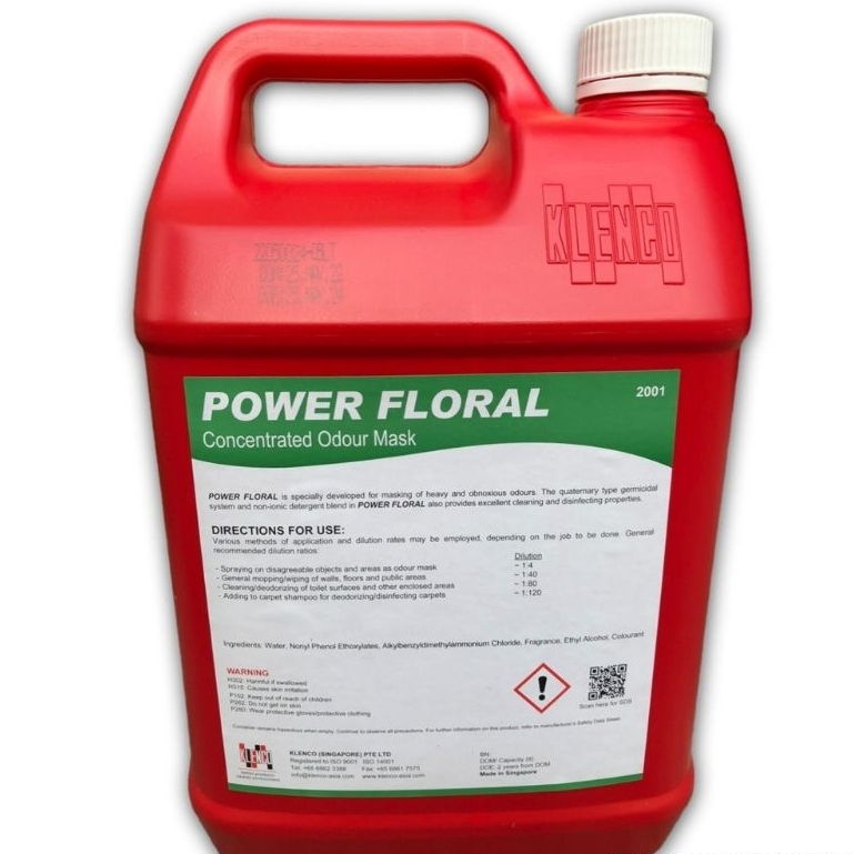 Nước Lau Sàn Nhà Diệt Khuẩn Khử Hết Mùi Bệnh Viện Power Floral-5L Chính Hãng Klenco Singapore